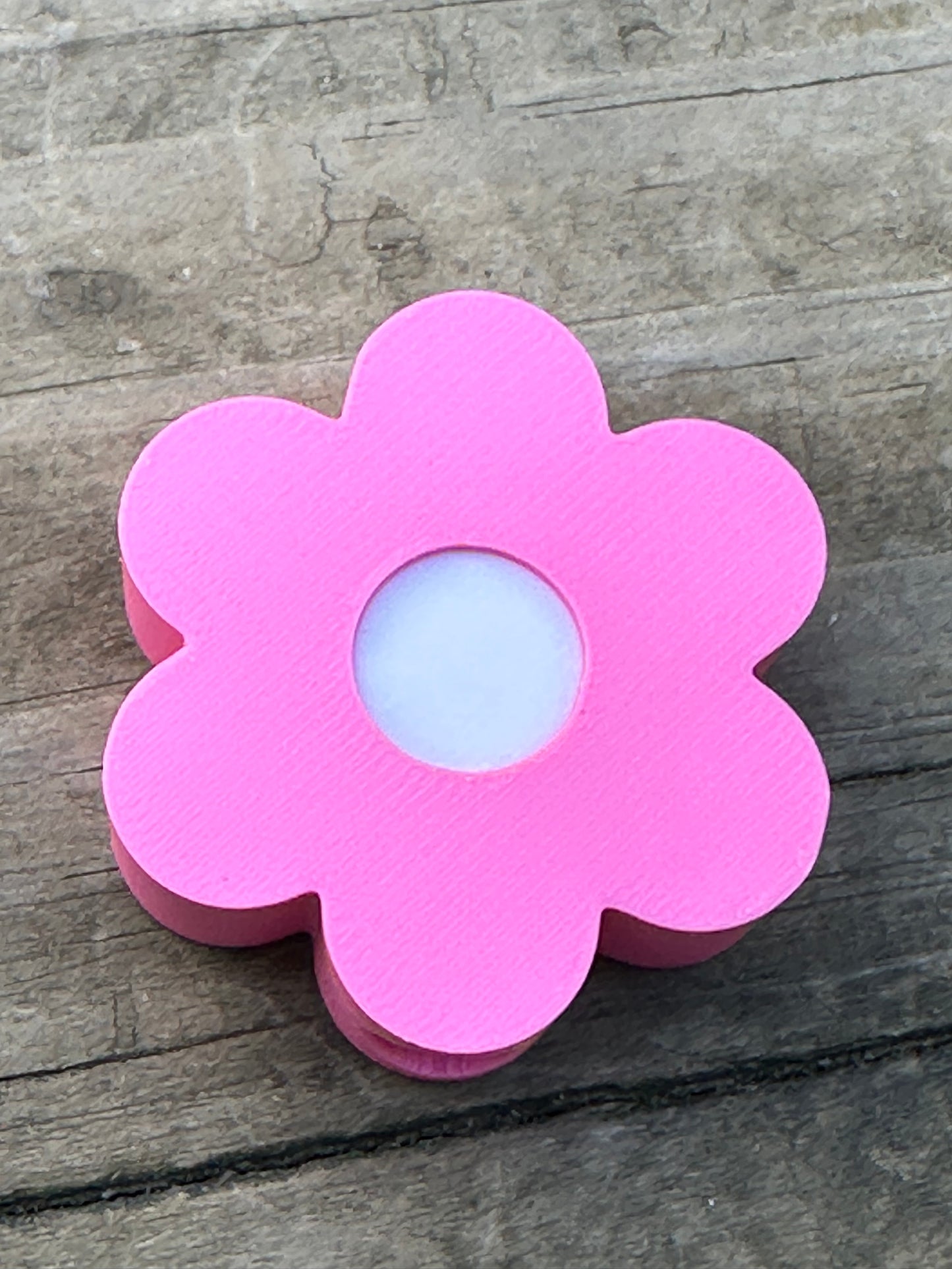 Pink Flower Straw Charm