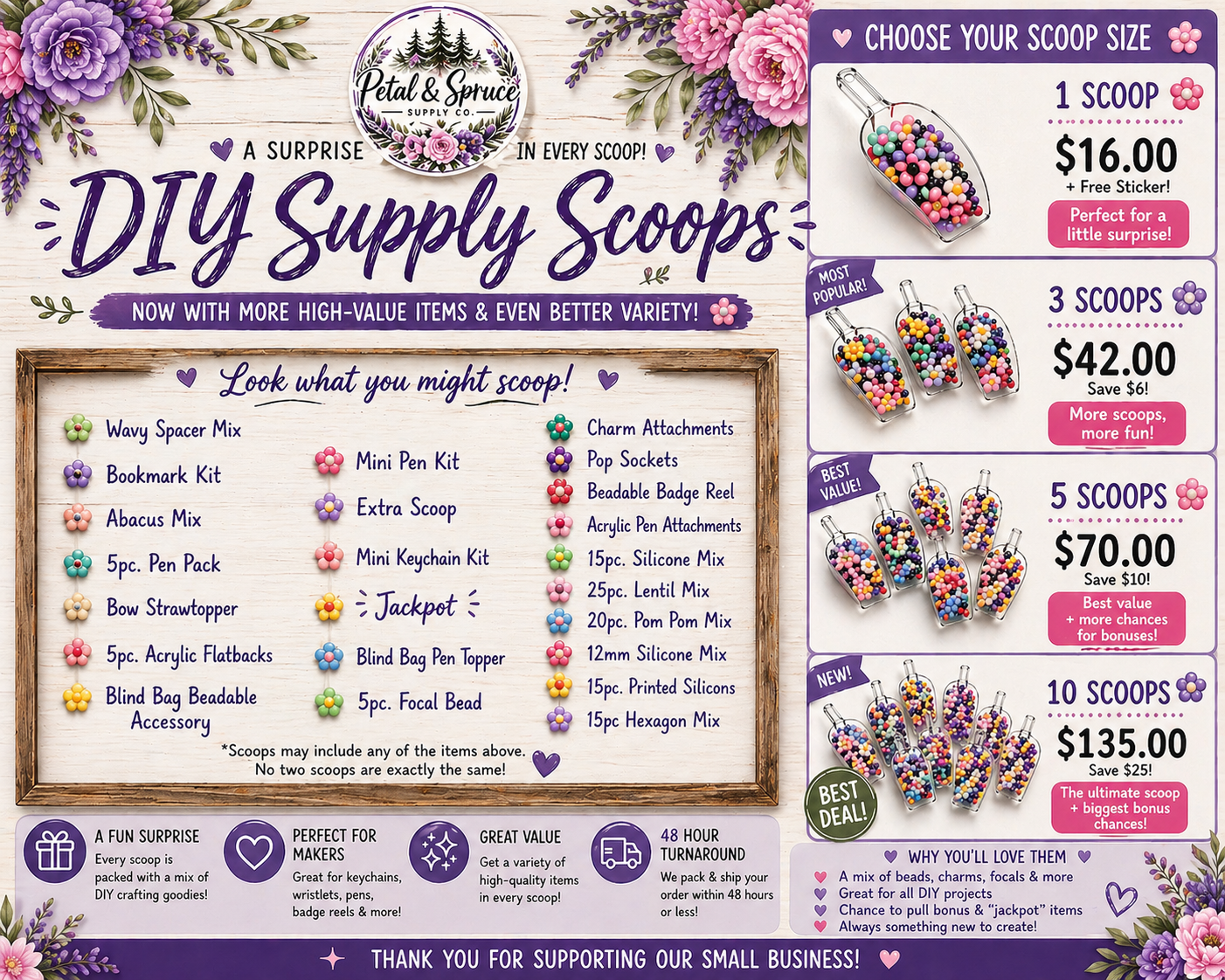 Petal DIY Supply Scoops