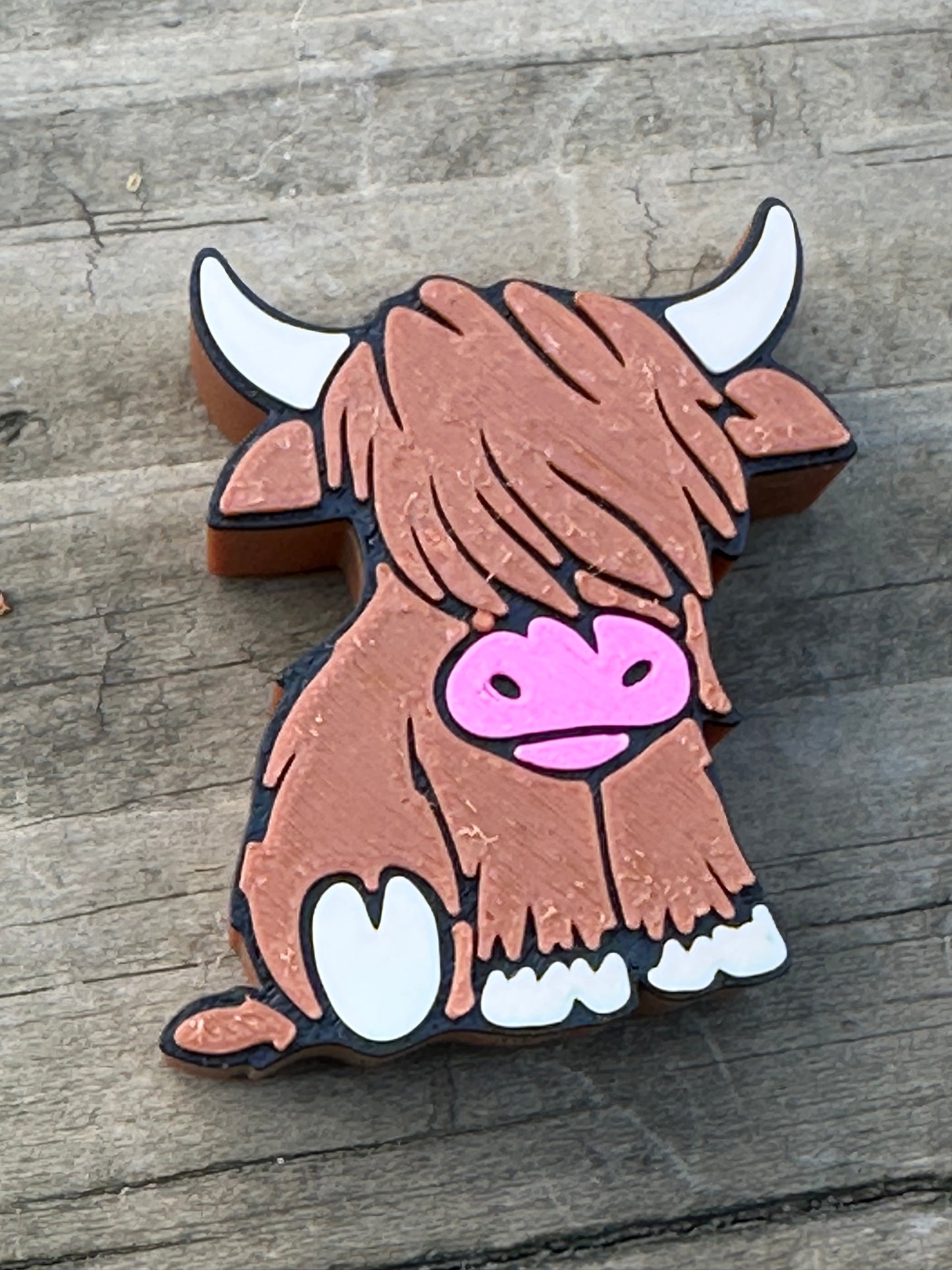 Highland Cow Straw Charm