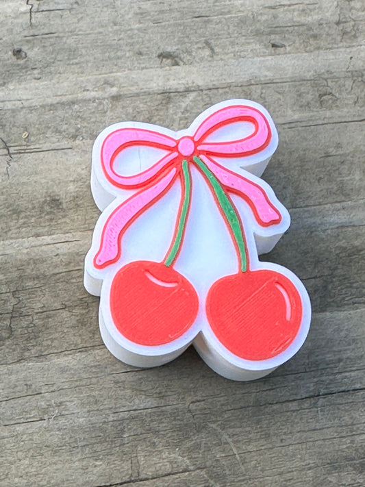 Cherry Bow Straw Charm