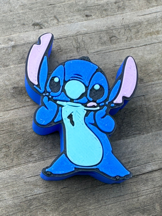 Blue Alien Straw Charm