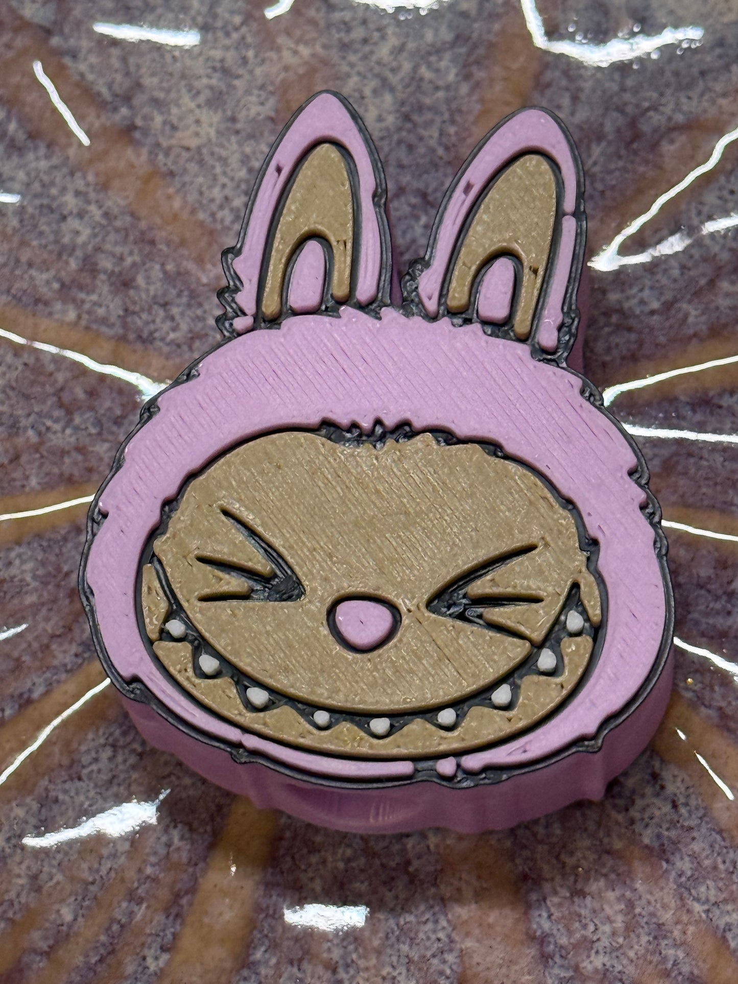 Purple Fuzzy Monster Straw Charm