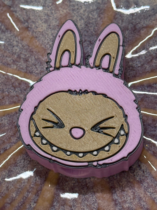 Purple Fuzzy Monster Straw Charm