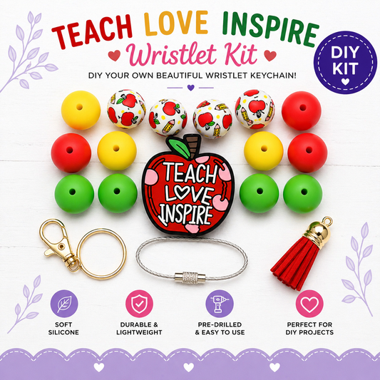 Teacher DIY Wristlet Kit | Apple Silicone Bead Keychain Kit – Teach Love Inspire