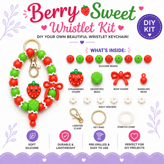 Berry Sweet Wristlet Kit – DIY Beaded Keychain Kit